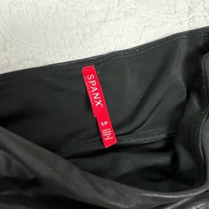 Spanx Black Faux Leather Leggings Size Small